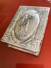 Rare Judaica Art PURE SILVER Jewish Bible 1939 by Hebrew Publishing Co. Montauk picture