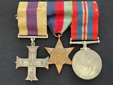 Fantastic Original British Full Size WWII Military Cross Trio to a POW.  picture