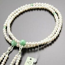 Shingon Buddhist Rosary Mala Juzu Prayer beads Japan Kyoto Jade Freshwater pearl picture