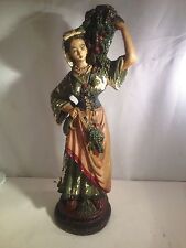 Vintage Chalk Lady of the Harvest Summer Solstice Wican Flower candle holder  picture