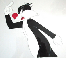 HUGE - SYLVESTER CAT Tweety Bird Warner Brothers 1997 ORIGINAL PRODUCTION CEL picture