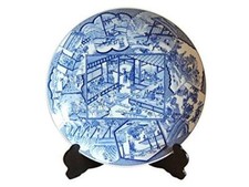 Japan Arita ware art Edo period craftsman map 18 in big plate with box JP a988 picture