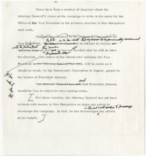 Robert Kennedy Draft Press Release Discouraging a Write-In Campaign in 1964 picture
