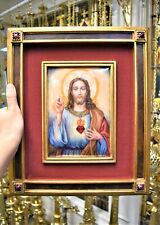 World Class Baked Enamel Panel of The Sacred Heart of Jesus (T95)  picture