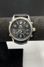 BMW 41mm Stainless Steel Automatic Chronograph Watch Black Dial Leather Strap picture