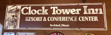 Vintage Original (1968) Clock Tower Inn Resort Metal Sign Rockford, Illinois picture