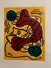 ORIGINAL KEITH HARING INTERNATIONAL YOUTH YEAR COLORED LITHOGRAPH SIGNED COA picture