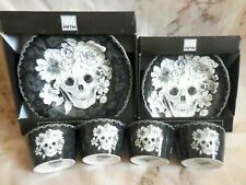 222 FIFTH Marbella Halloween Set YOU CHOOSE Floral Skull Dinner Side Plate Bowl  picture