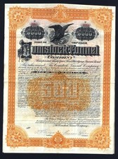 1889 Sutro Comstock Tunnel - Signed by Theodore Sutro - Stock Certificate - Bond picture