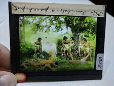 Colored Glass Magic Lantern Slide DUR FIJI NATIVES CANNIBALS POSED PICTURE WOW picture