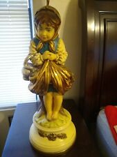 Vtg Mid Century Homo Chili Gold Gilted Chalk ware Figurine Table Lamp's pair  picture