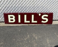 Vintage Chevron Service Station Name Porcelain Sign “Bill’s”, AWESOME picture