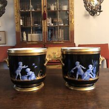 Pair of Antique French Gilt Soft Paste Two Handled Seaux a Bouteille Wine Bucket picture