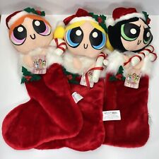 VTG With Tags Powerpuff Girls Plush Christmas Stocking Buttercup Blossom Bubble picture