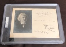 MARK TWAIN INSCRIBED QUOTE PHOTO SIGNED AUTO AUTOGRAPH PSA/DNA SAMUEL CLEMENSđź–‹ picture