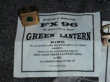 Green Lantern FX96 Ring #001 Gold, #001 Silver, #001 Brass complete matched set picture