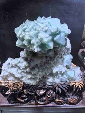 99LB Rare Top Natural Fluorite Quartz Cluster Crystal Specimen Collector +stand picture