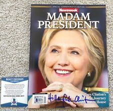 HILLARY RODHAM CLINTON SIGNED MADAM PRESIDENT 2016 NEWSWEEK MAGAZINE BILL BAS picture