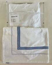 Schweitzer Sheets- HAMPTON COURT Twin Flat &Fitted Blue White Stripe Cotton EC picture