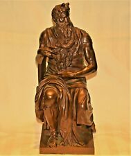 MICHELANGELO Moses Commandments Antique Original Ancient Bronze Statue Sculpture picture