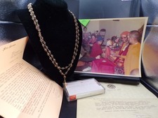 SYDA Muktananda Rudraksha Mala & reliquary w/ Baba's hair 2 letters, cassette + picture