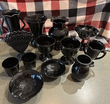 Black Amethyst Glass Lot (13pcs) 1930’s picture