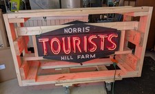 Norris Hill Farm TOURISTS Roadside Motel Michigan Double sided Neon hanging sign picture