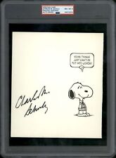 Charles M. Schulz PSA/DNA Authentic Auto PSA 8 Snoopy Greeting Card 7.5
