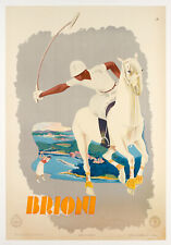 Affiche Originale, Brioni, Polo, Golf, Cheval, Croatie, Italie, Tourisme, 1935 picture