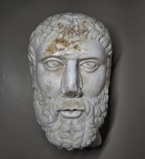 A VERY IMPORTANT AND RARE ROMAN MARBLE HEAD OF HERCULES OR A BARBARIAN.  picture