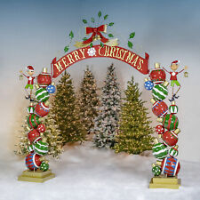 Large Metal Christmas Ball Ornament Archway with Elves Commercial Decoration picture