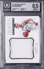 2017-18 NATIONAL TREASURES JEREMY LIN/49 #28 COLOSSAL MATERIALS BGS 8.5 picture