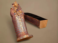 King Tutankhamun Sarcophagus Replica, Egyptian Antiquities, Gold Leaf Fiberglass picture