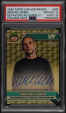 2025 SUPERFRACTOR 1/1 #MR MICHAEL RUBIN 1/1 PSA 10 AUTO 10 picture