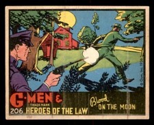 1936 Gum G-Men & Heroes of the Law #206 Blood On The Moon EX/MT *e1 picture
