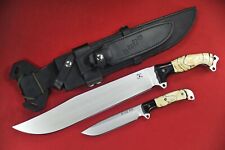 Busse Custom MOAB and Boss Jack, Satin INFI, Black G10 G-rexed Fossil Handle picture