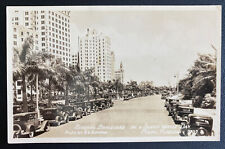 Mint USA Real Picture Postcard Miami Florida Biscayne Boulevard Sunny Water Day picture