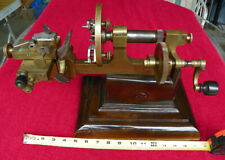 VINTAGE #A SWISS MANDREL UNIVERSAL PATTERN LATHE BRASS 1850s WATCHMAKERS 12in picture