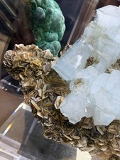 53*33cm rare Natural aquamarine paragenic quartz crystal Mineral specimen +stand picture