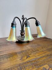 Vintage c.1915 Tiffany Studios New York #320 Three-Light Lily Table Lamp  picture