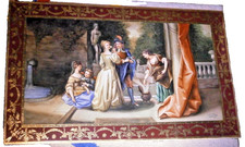 Huge Antique 19thC Royal Vienna Design Scenic Plaque Scene Austrian Austria picture