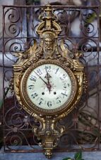 Rare French Gilt Bronze Louis XVI Neoclassic Cartel Clock Devil Satyr Style picture