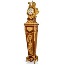Antique French Louis XVI Gilt Bronze & Mahogany Longcase Clock Haentges Frères  picture