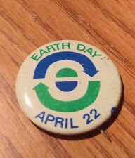 Vintage Earth Day Pinback April 22nd World Environment Button Pin Slater Co NYC picture