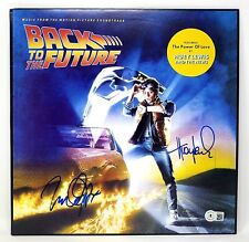 MICHAEL J FOX HUEY LEWIS Signed BACK TO THE FUTURE Soundtrack Album w/ Vinyl BAS picture