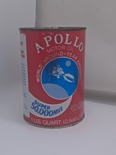VINTAGE FULL NOS APOLLO 1-QUART MOTOR OIL CAN~ SUPER SCRACE CAN~ NICE CONDITION picture