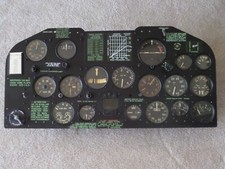 P-47D MAIN INSTRUMENT PANEL 19 0RIGINAL WWII GAUGES + STARTER VG+ picture