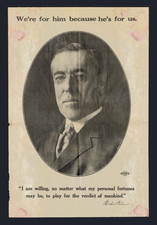 1916 Woodrow Wilson Original Presidential Campaign Poster 13.75x20 99.9% Intact picture