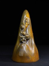 Qing Dynasty Carving of Ancient Materials Rice Cake Collectible 26cm picture