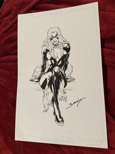 Mark Bagley Black Cat 11x17 Bristol Board Sketch Pencil & ink Original Art picture